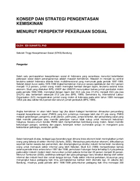 Doc Konsep Dan Strategi Pengentasan Kemiskinan Menurut Perspektif