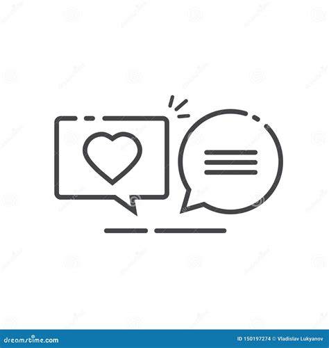 Love Chat Messages Vector Illustration Line Outline Art Symbol