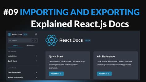 Importing And Exporting Components Explained React Js Docs Youtube