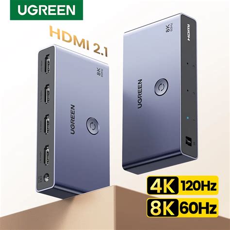 Ugreen Hdmi 2 1 2 0 8k Switch 3 In 1 Out With Remote Control 8k 60hz 4k 120hz Converter