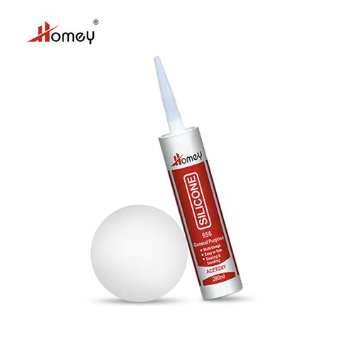 Homey 280ml Clear Acetoxy Cure General Purpose Silicone Sealant China