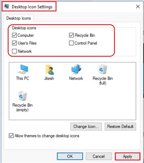 How To Add Or Remove Default Desktop Icon In Windows 10 - Device ...