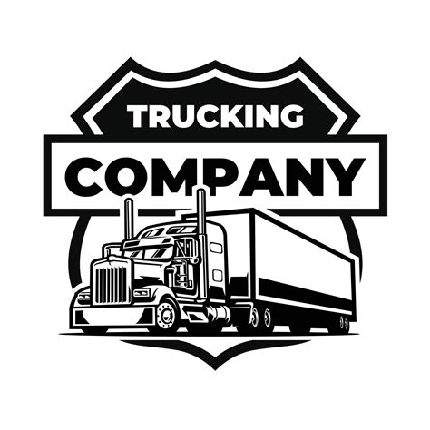 Monochrome Trucking Company Emblem Badge Ready Made Logo Vector ...