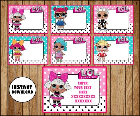 Lol Surprise Dolls Bingo Game Printable 30 Different Cards Party