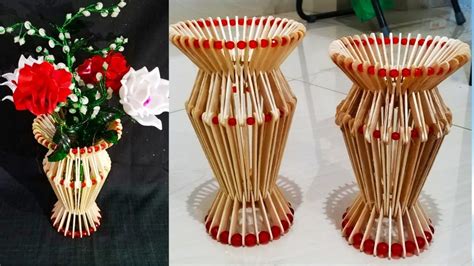 Diy How To Make Flower Vase Popsicle Stick Crafts Flower Vase Diy