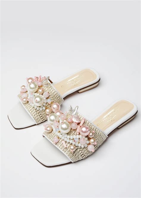 Pavlova Sandalias Enjoyadas Zapatos Adornados Chanclas Brillantes