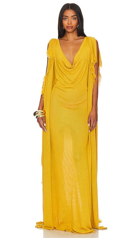 Bronx And Banco Kahlia Gown In Mustard REVOLVE