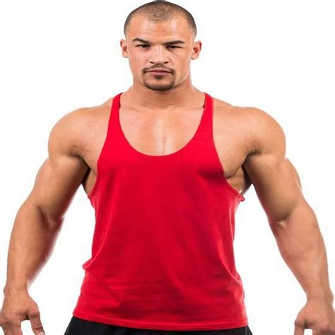 Fitness Men Blank Stringer Y Back Cotton Tank Top Singlet Bodybuilding