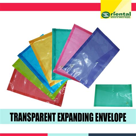 Short Colored Expanding Transparent Plastic Envelope Filing Document