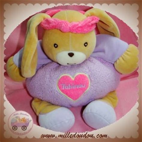 Takinou Doudou Lapin Beige Boule Violet