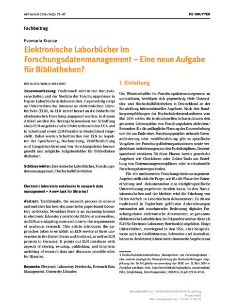 Ausfüllbar Online opus bibliothek uni augsburg Elektronische Laborbcher