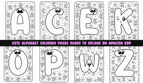 KDP Funny Face Alphabet Coloring Pages Graphic by Daily printable ...