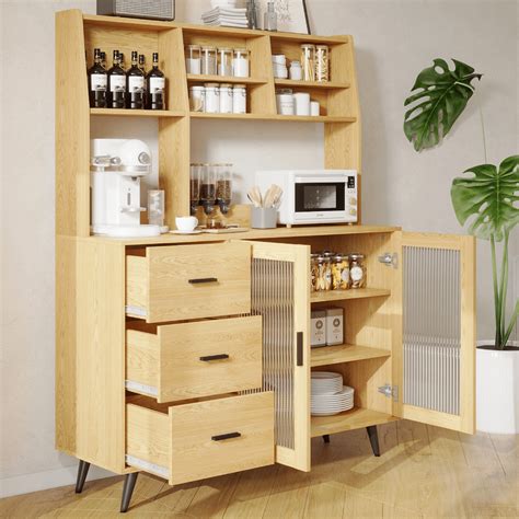 VOWNER Kitchen Hutch Storage Cabinet Freestanding Kitchen Pantry With