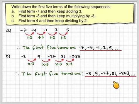 Finding The First Five Terms Of A Sequence Youtube