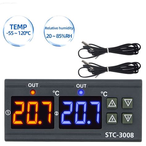 Controlador De Temperatura Digital Stc Higr Metro Dual De Ca V