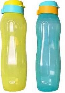 Tupperware Aquaslim Litre Flip Top Plastic Bottle Set Of Yellow