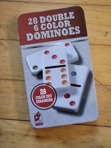 Cardinal Double 12 Color Dot Dominoes In Collectors Tin Ebay