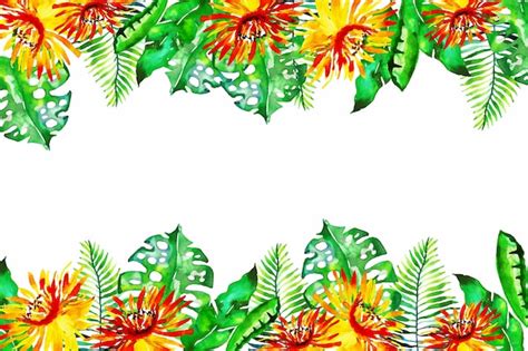 Free Vector | Wallpaper with colorful exotic flowers