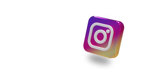 Instagram App Large Size 3D Icon Rotating, Space for Text on Right Side