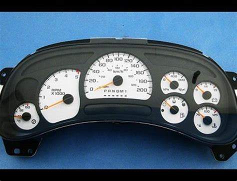 Chevrolet Duramax Metric Kmh Dash Cluster White Face Gauges