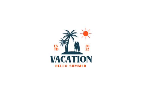 Beach Vacation Logo Design Template Vector Art At Vecteezy