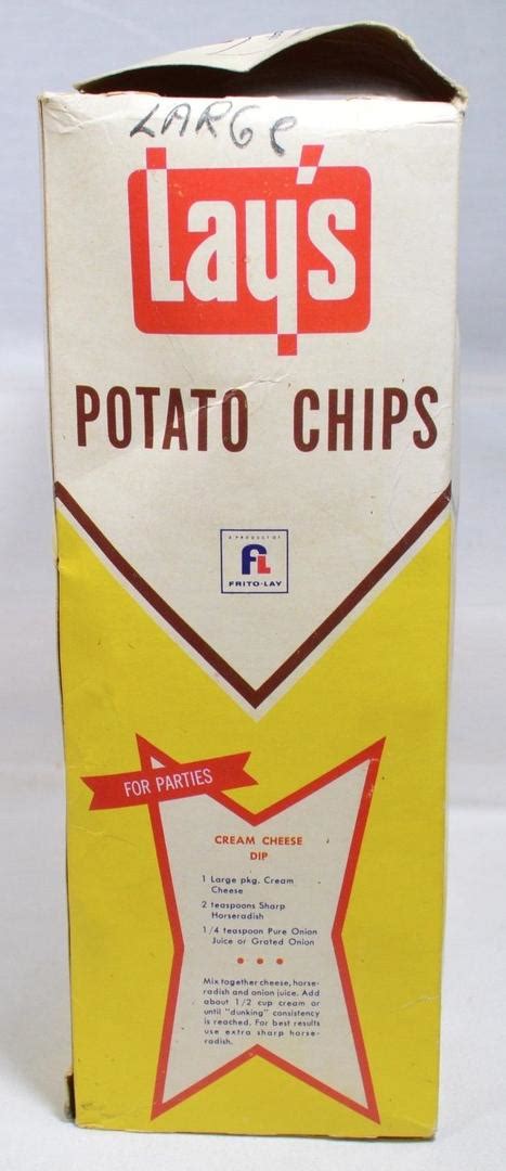 Rare 1960s Lays Potato Chips Empty Box That Had 3 Bags Inside