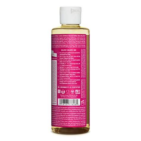 Dr Bronners Pure Castile Liquid Soap Rose 8 Ounce Made With