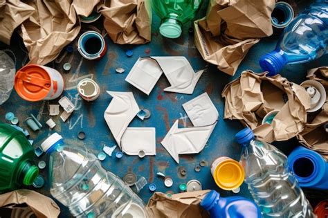 Premium Photo Recycling Plastic Bottles On A Vibrant Blue Background