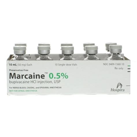 Marcaine Bupivacaine HCl Preservative Free Injection Single Dose Vial