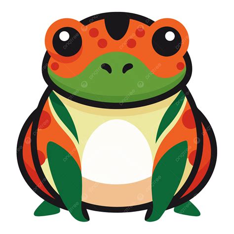 Rã De Barriga Colorida - Sapo De Barriga De Fogo Dorme Adesivo Colorido E Isolado Vetor PNG ...