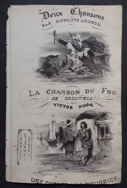 ANCIENNE PARTITION LA CHANSON DU FOU timbre royal génie ailé Seine 5c