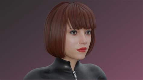 3d Model Advanced Female Character 103 In Black Widow Suit Rigged Vr Ar Low Poly Cgtrader