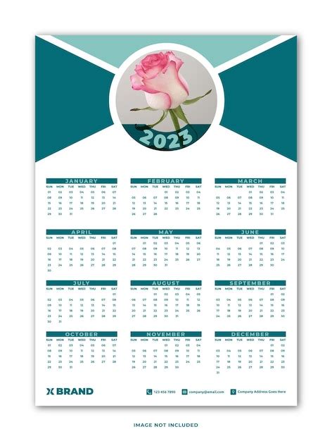 Diseño de calendario 2023 simple y moderno Vector Premium