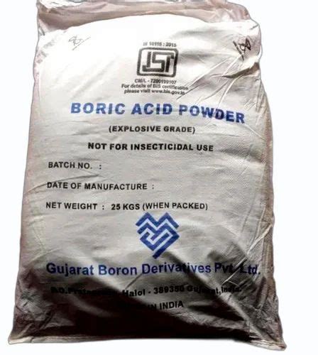 White Industrial Grade Boric Acid Powder 10043 35 3 25 Kg Bag At Rs 104 Kg In Mumbai