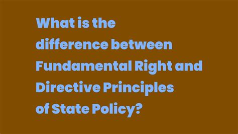 What Is The Difference Between Fundamental Right And Directive