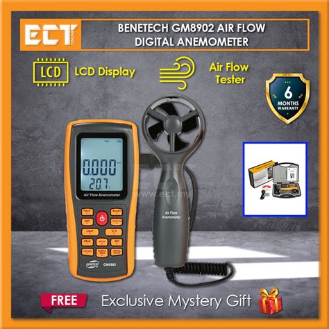 Benetech GM8902 Air Flow Digital Anemometer Wind Velocity Tester