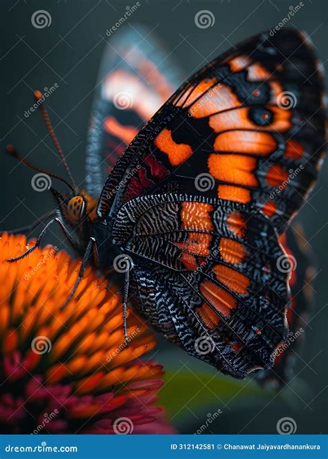 Beautiful Butterfly On Flower Petals In Colorful And Highly Detailed