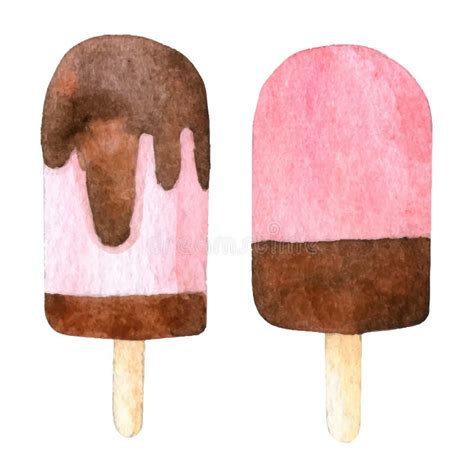 Ejemplo De La Acuarela Del Helado Ilustraci N Del Vector Ilustraci N