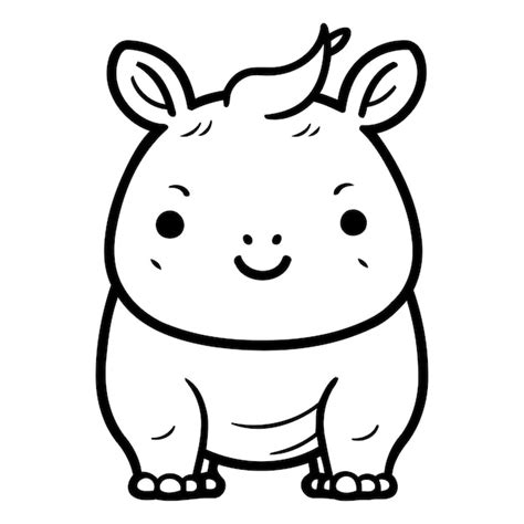 Une Illustration Vectorielle De Personnage D Hippopotame Mignon Un