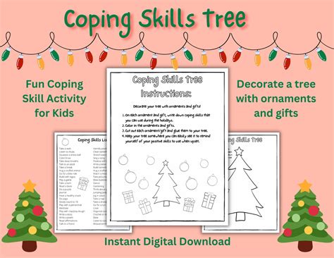 Holiday Print Coping Skills Worksheet Coping Skills Tree Printable