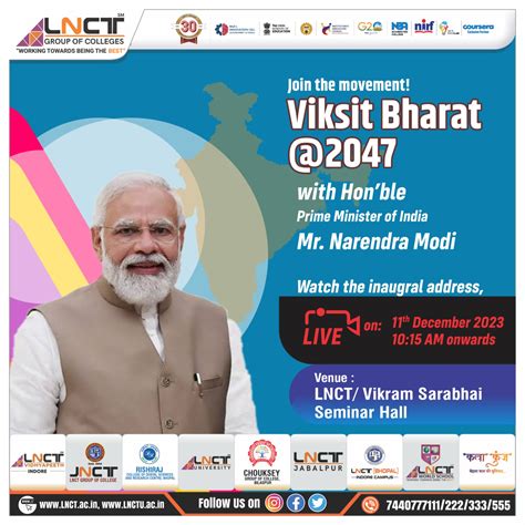 Pm Modi Will Launch Viksit Bharat 2047 Lnct Group