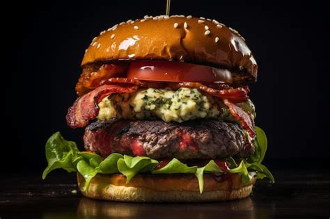 Premium Photo Surf And Turf Burger With Lobster And Beef