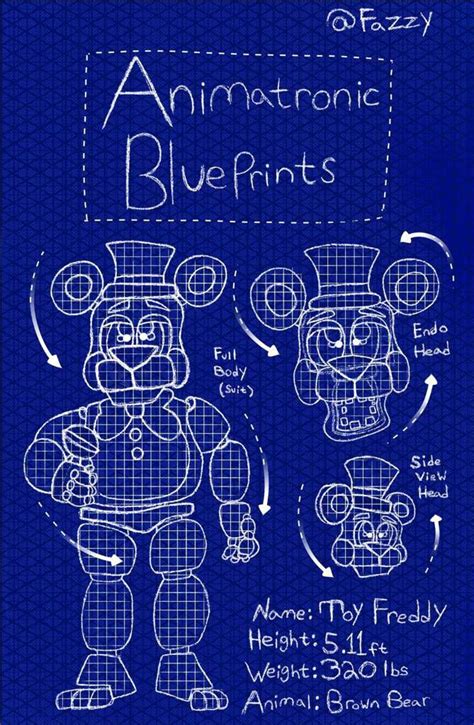 Animatronic Blueprints 5 Toy Freddy Five Nights At Freddys Amino