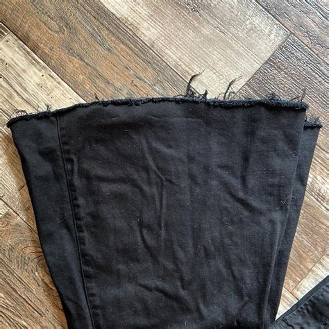 Tricot Black Denim Bell Bottoms Size 11 29 Has Raw Depop