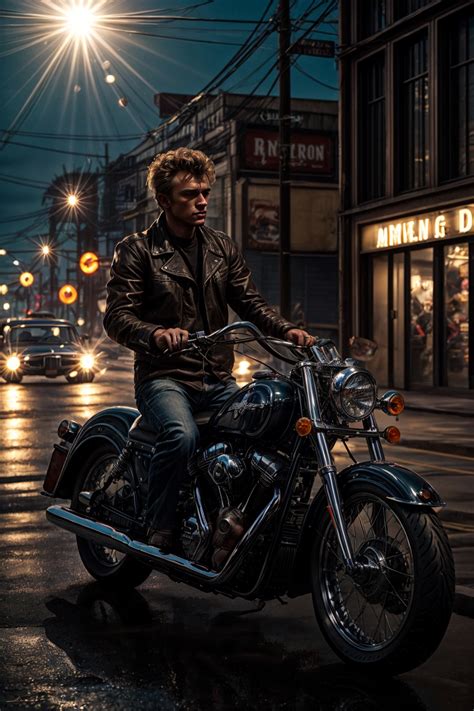 James Dean On Motorcycle