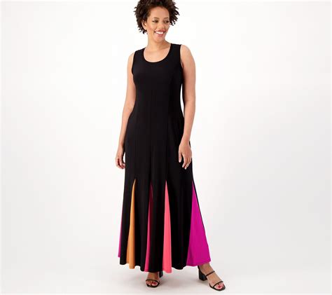 Attitudes By Renee Petite Rainbow Godet Maxi Dress QVC