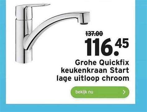 Grohe Quickfix Keukenkraan Start Lage Uitloop Chroom Aanbieding Bij GAMMA