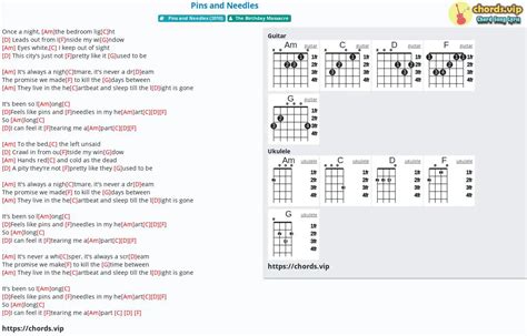 Chord: Pins and Needles - tab, song lyric, sheet, guitar, ukulele | chords.vip