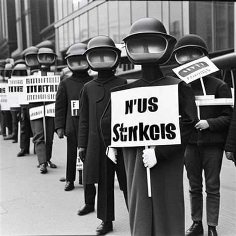 Robots On Strike Holding Picket Signs Ai Generated Artwork