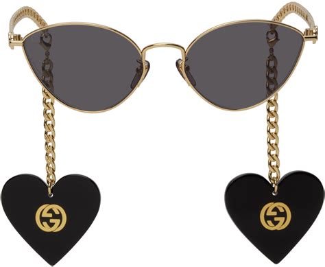 Gucci Gold Chain Cat Eye Sunglasses Gucci